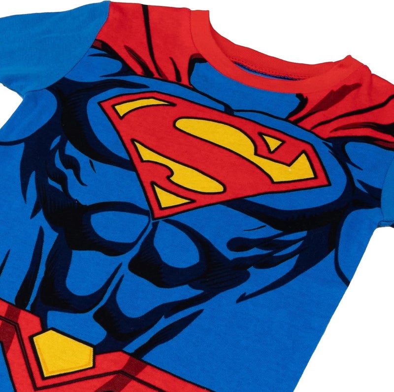 SUPERMAN Boys' 2-piece Snug-fit Cotton Short-Sleeve Matching Pajama Set, Soft & Cute for Kids - Image 2